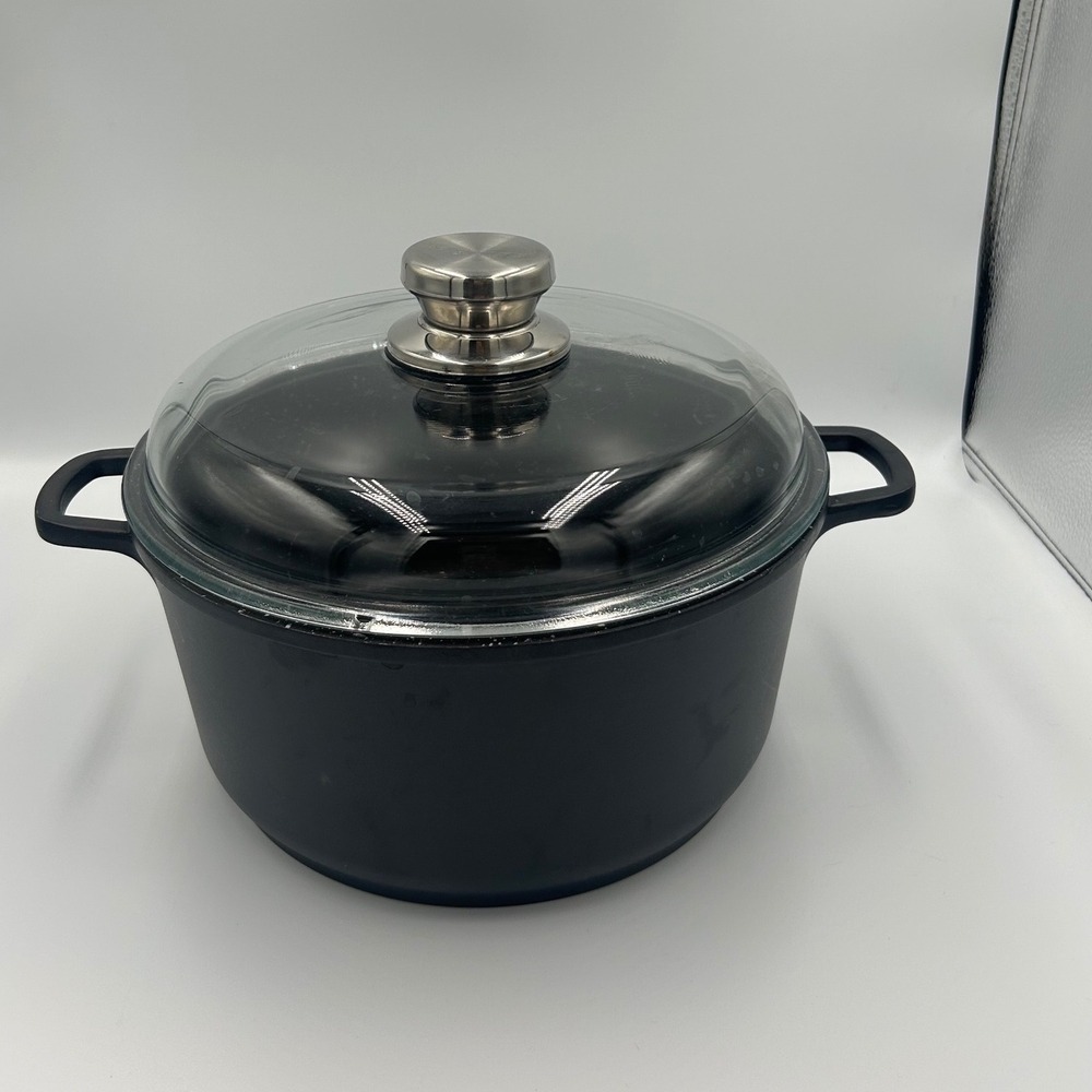 BergHOFF Black Speckled Nonstick Stockpot Dutch Oven with Glass Lid 4.4qt 10in